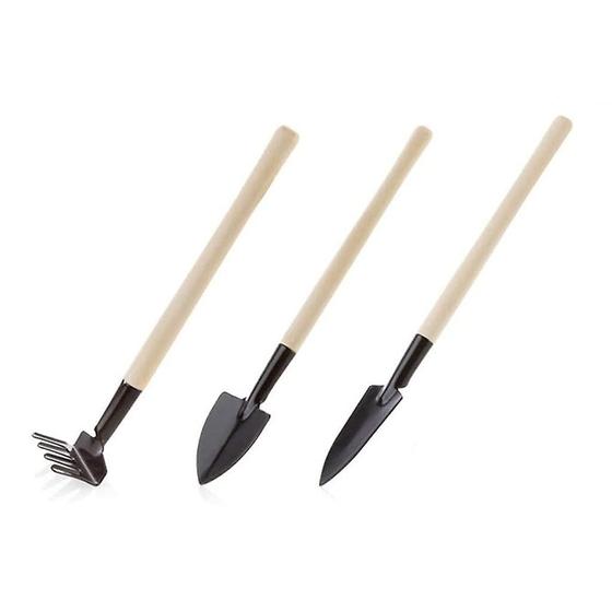 Imagem de 3pcs/set mini pá rake set sapato metal metal cabeça pá 