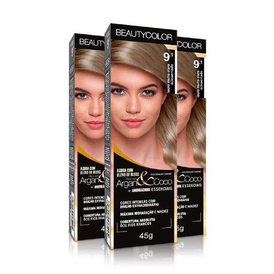 Imagem de 3un Coloração Individual Beautycolor 9.1 Louro Muito Claro A