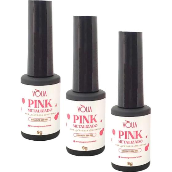 Imagem de 3UN Esmalte em Gel Pink Metalizado 9g Volia