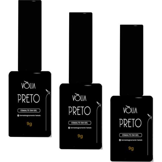 Imagem de 3UN Esmalte Em Gel Preto 9G Volia