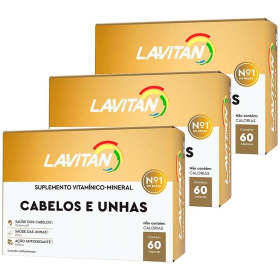 3un Lavitan Mais Hair Cabelos E Unhas 60 Total 180 Cápsulas Menor preço em 3un Lavitan Mais Hair Cabelos E Unhas 60 Total 180 Cápsulas