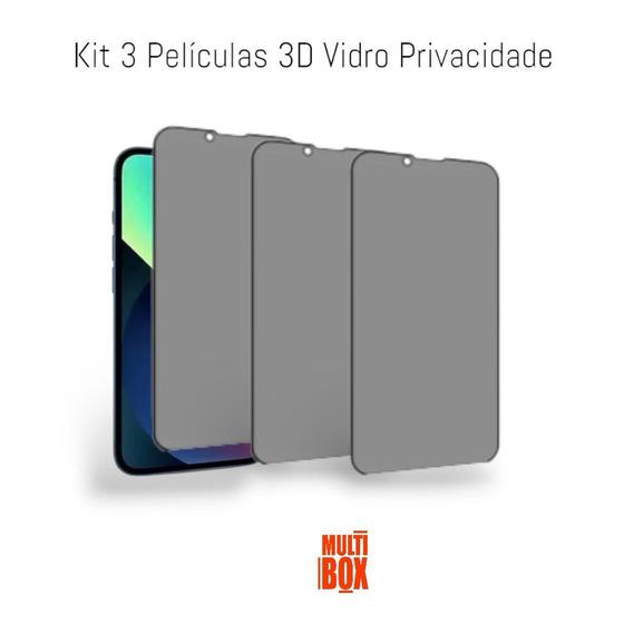 Imagem de 3UN Película 3D Vidro Privacidade Protetoras Para Tela  Do Iphone 14