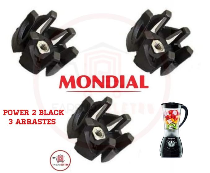 3x Arraste Acoplamento do Copo Liquidificador Mondial Power Black L-28 Original Menor preço em 3x Arraste Acoplamento do Copo Liquidificador Mondial Power Black L-28 Original
