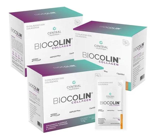 Imagem de 3x Biocolin Collagen 7g 30 Sachês - Central Nutrition