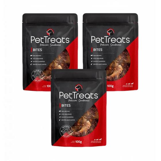 Imagem de 3x Bites- Petisco Natural P/ Cachorro -PetTreats- 100g