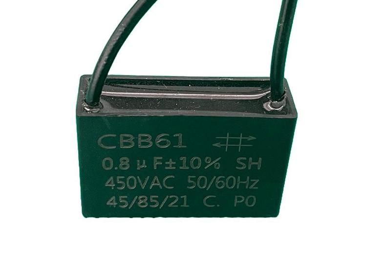 Imagem de 3x Capacitor Partida 0,8uf/450v Fio 36x12x23mm Cbb61