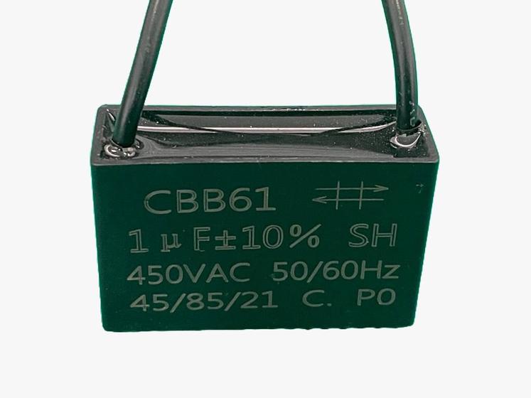 Imagem de 3x Capacitor Partida 1uf/450v Fio 36x12x23mm Cbb61