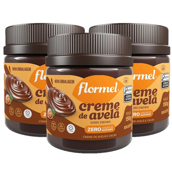 Imagem de 3x Creme De Avelã Com Cacau Zero Açúcar Zero Glúten Flormel