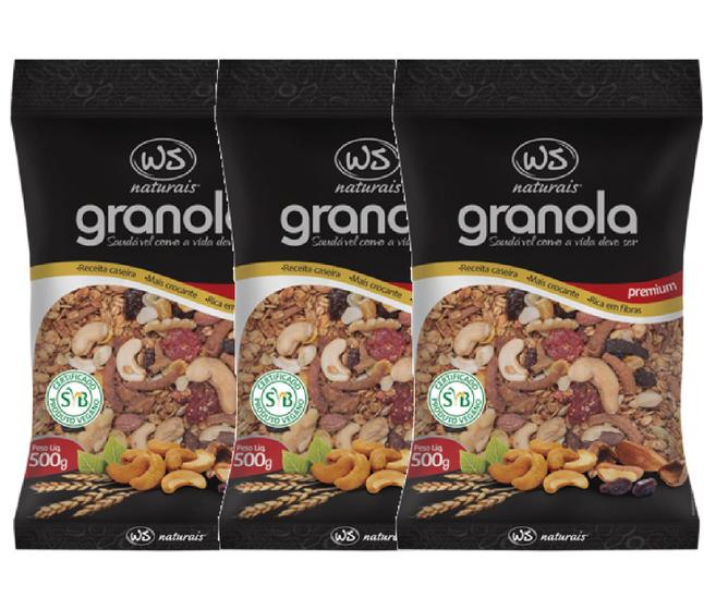 Imagem de 3x Granola Premium WS NATURAIS 500g