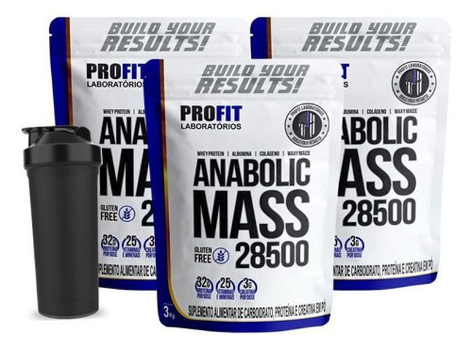 Imagem de 3X Hipercalórico Anabolic Mass 28500 3Kg Sabor Morango