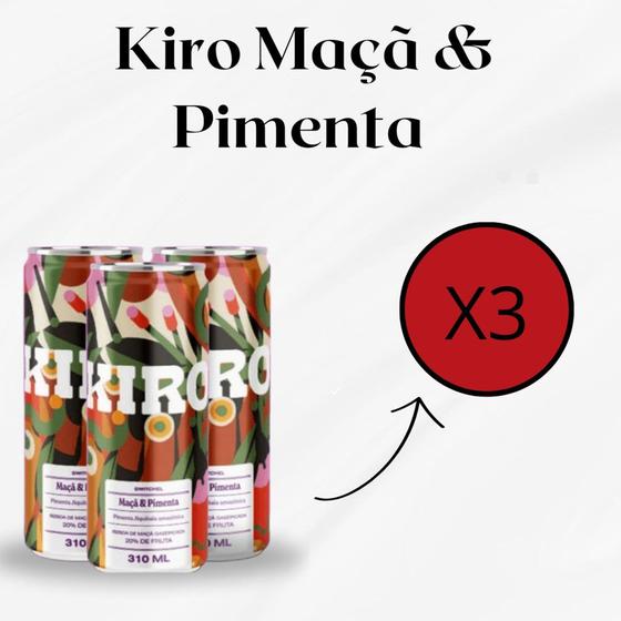 Imagem de 3x Kiro Bebida Gaseificada de Maçã e Pimenta 310ml