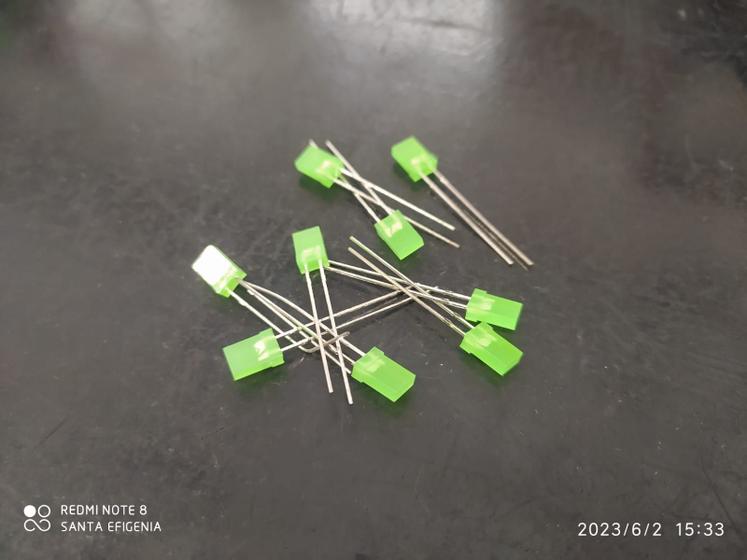 Imagem de 3x Led Verde Retangular 2,5x5mm