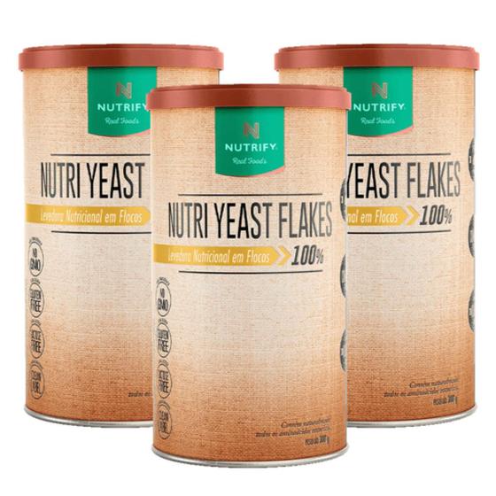 Imagem de 3x Levedura Nutricional Nutri Yeast Flakes Nutrify 300g