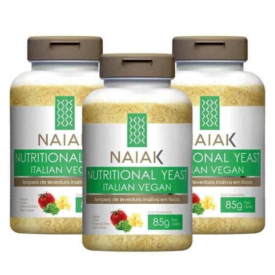 Imagem de 3x Levedura Nutritional Yeast Italian Vegan Naiak 85g