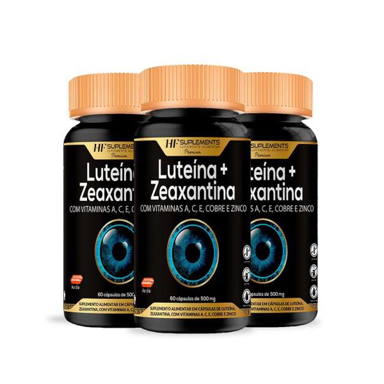 Imagem de 3X Luteina+Zeaxantina Vit A C E Cobre 60 Caps Hf Suplementos