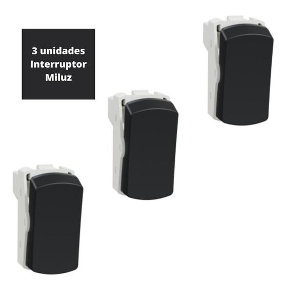 Imagem de 3x Modulo Interrupt Miluz Simples Grafite S3b72011 Schneider