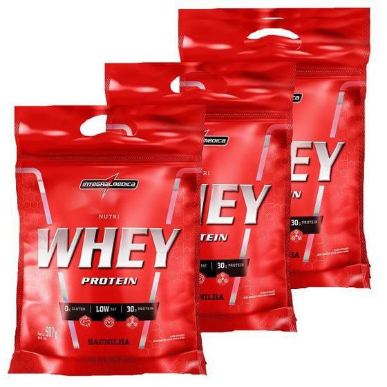 Imagem de 3x Nutri Whey Protein Hipercalórico 907g Refil Integralmedica