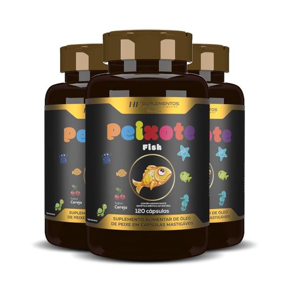 Imagem de 3X Peixote Omega 3 Kids Mastigavel 120Caps Hf Suplementos