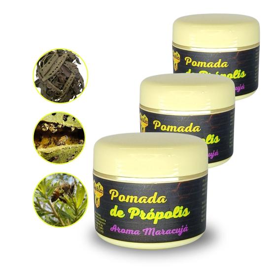 Imagem de 3X Pomada Extrato Própolis BEES BUZZ 30g aroma Maracujá