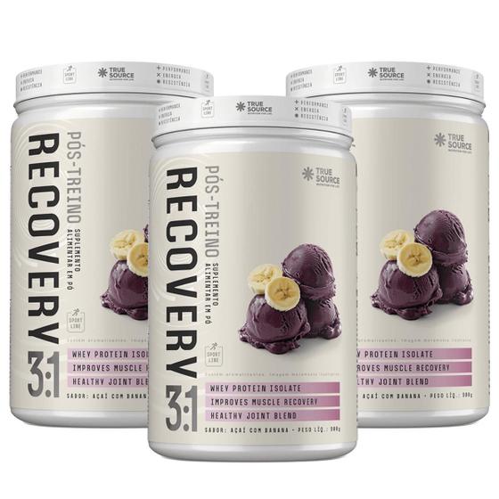 Imagem de 3x Pós treino Recovery 3:1 Vegan True Source Açaí Com Banana 900g