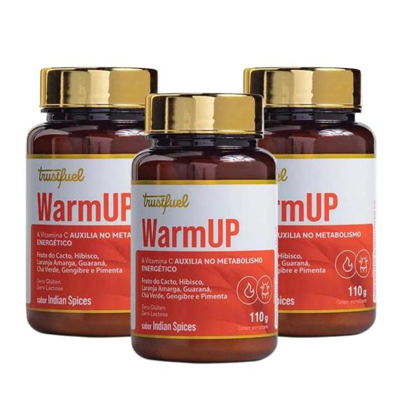 Imagem de 3x Pré Treíno Warm Up Sem Cafeína Trust Fuel Indian Spices 110g