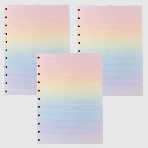 Imagem de 3x Refil Caderno Disco Inteligente Rainbow-120g-11 Furos