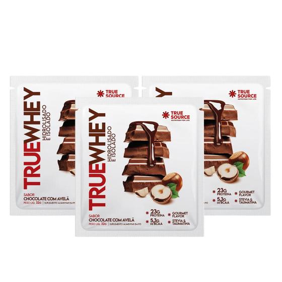 Imagem de 3x Sachê True Whey Proteína Chocolate Com Avelã True Source 32g