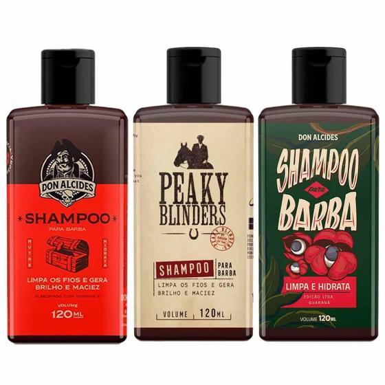 Imagem de 3X Shampoo Barba Negra Peaky Blinders Guaraná Don Alcides