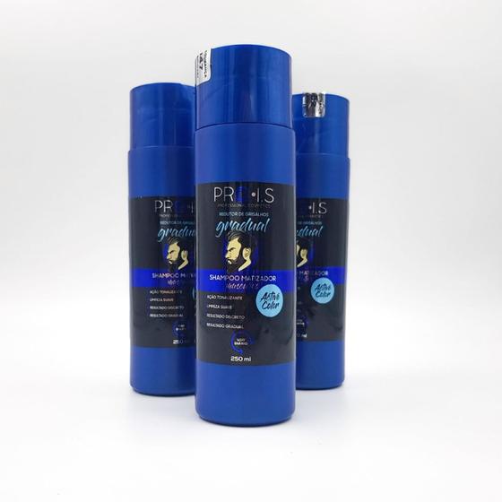 Imagem de 3x Shampoo Escurecedor para Barba Cabelos Grisalhos Active Collor 250ml 3unidades