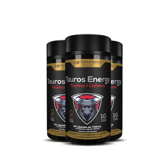 Imagem de 3x tauros energy 1700mg 60caps hf suplements