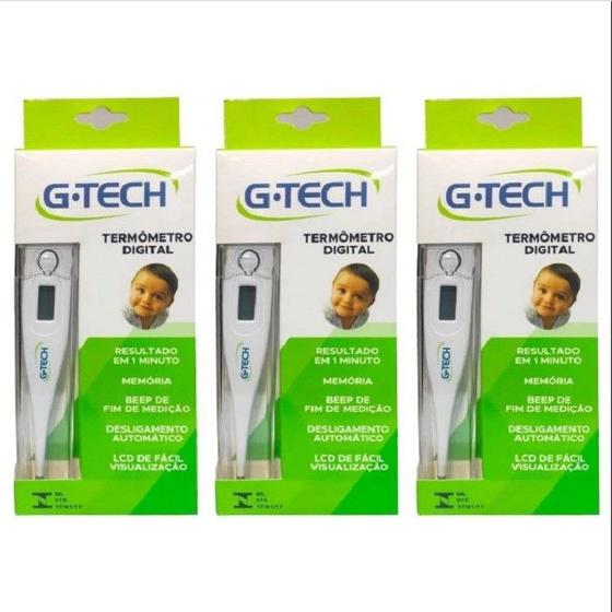 Imagem de 3x termômetro digital g-tech com desligamento automático original th1027 Branco