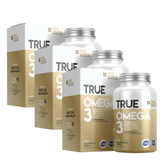 Imagem de 3x True Ômega 3 EPA 840mg DHA 520mg True Source 60 Cápsulas 