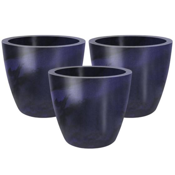 Imagem de 3X Vaso Classic Redondo 26 (11L) Azul Cobalto NUTRIPLAN