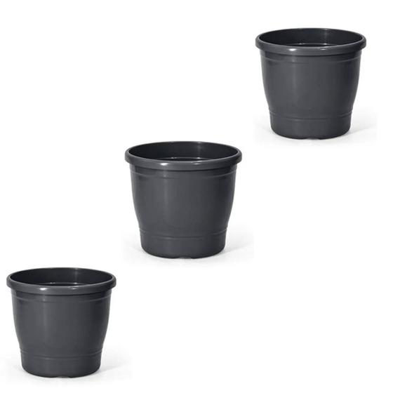 Imagem de 3X Vaso Primavera 02 (1,9L) Preto NUTRIPLAN