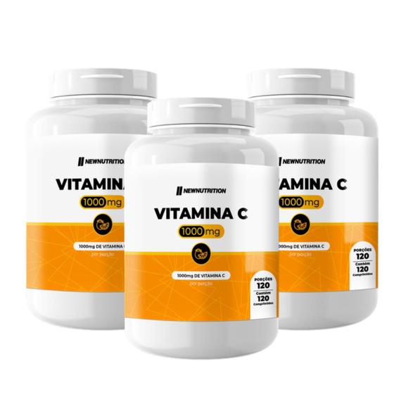 Imagem de 3x Vitamina C 1000mg New Nutrition 120 Cápsulas