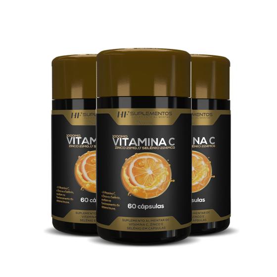 Imagem de 3x VITAMINA C PREMIUM 60 CAPS HF SUPLEMENTOS