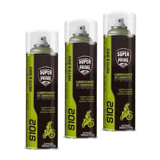 3xpçs Lubrificante De Corrente Super Prime P/ Moto 200ml Menor preço em 3xpçs Lubrificante De Corrente Super Prime P/ Moto 200ml