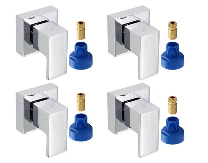 Imagem de 4 Acabamento P/ Registro Barcelona Cromado 3/4 Padrão Docol