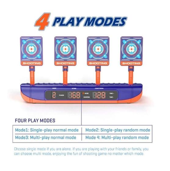 Imagem de 4 Alvos Eletrônicos E Automáticos 3 Displays Dardos Nerf,