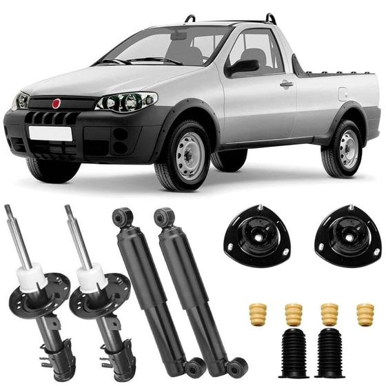 Imagem de 4 Amortecedor Fiat Strada 01 a 20 Dianteiro Traseiro e Kit