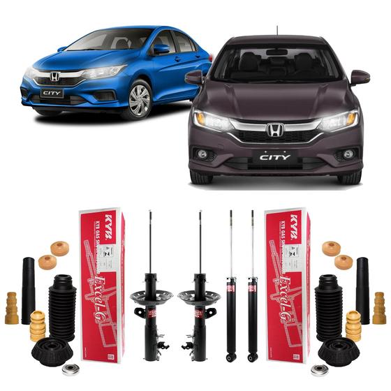 Imagem de 4 Amortecedor + Kit Dianteiro Traseiro Honda City 2015 16 17