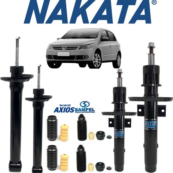 Imagem de 4 Amortecedor Nakata + 4 Kit Originais Gol G5 2010 2011