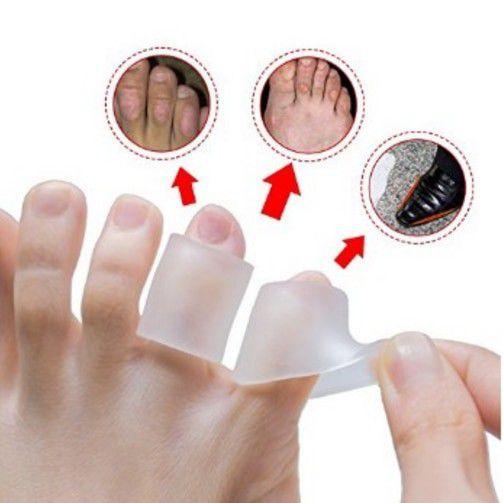 Imagem de 4 Anel Protetor Dedos Silicone Anti Calos Bolha Tênis Sapato