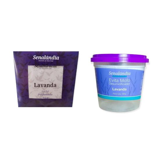 Imagem de 4 Antimofo Lavanda Desumidificador Armário de 130g + 4 Sachê Lavanda Grande de 25g - Envio Já