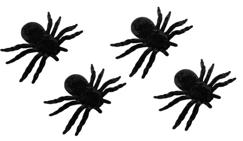 Imagem de 4 Aranhas Aveludadas Pegadinha Decoração Festa Halloween