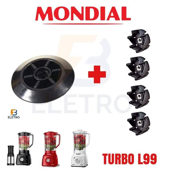 Imagem de 4 Arrastador do Copo + 1 Arraste do Motor Liquidificador Mondial Turbo Power L99