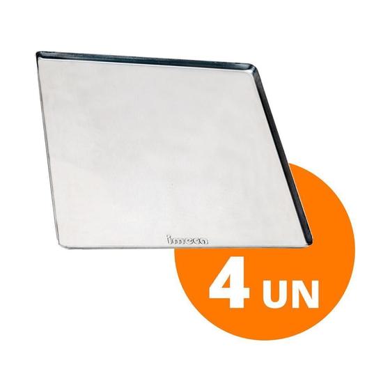 Imagem de 4 Assadeiras Estampada Lisa Alumínio 35X35X1 Prp-004 - Imeca