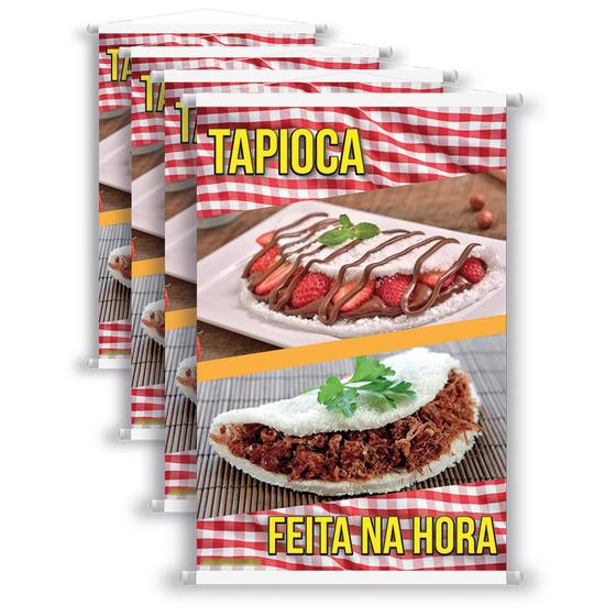 Imagem de 4  Banners Tapioca Feita Na Hora Impresso Em Lona