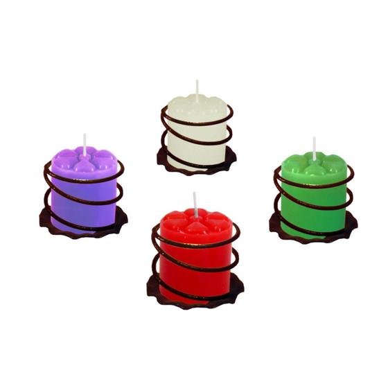 Imagem de 4 Bases Espiral 4 Velas Coroa Advento Candelabro Cores 1