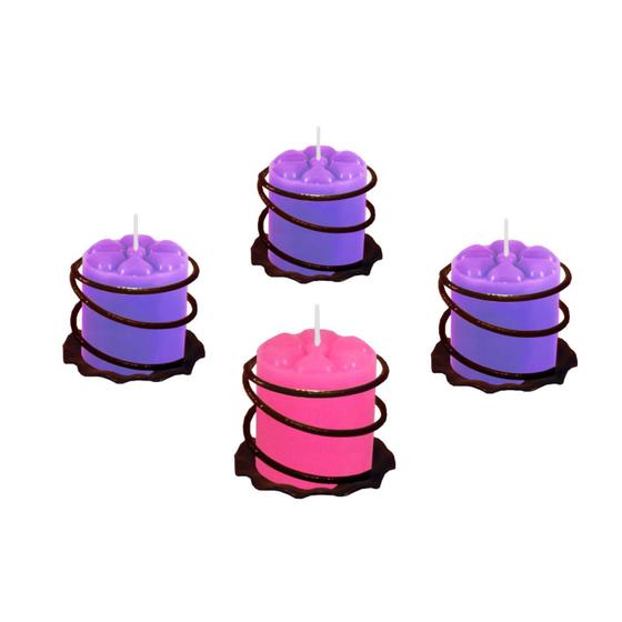 Imagem de 4 Bases Espiral 4 Velas Coroa Advento Candelabro Cores 3